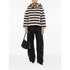 NEW PSOPHIA striped hooded jacket in black and blush stripe